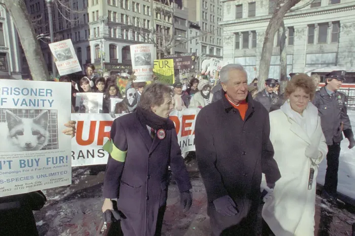 Framed Print : Bob Barker Leading Animal Rights Demonstration
