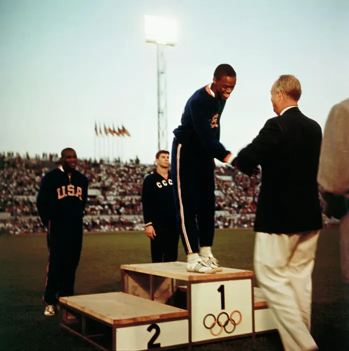 Framed Print : Bob Beamon Receiving Gold Medal Framed Print : Bob Beamon Receiving Gold Medal