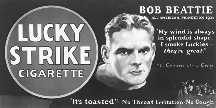 Framed Print : Bob Beattie in Lucky Strike Ad Framed Print : Bob Beattie in Lucky Strike Ad