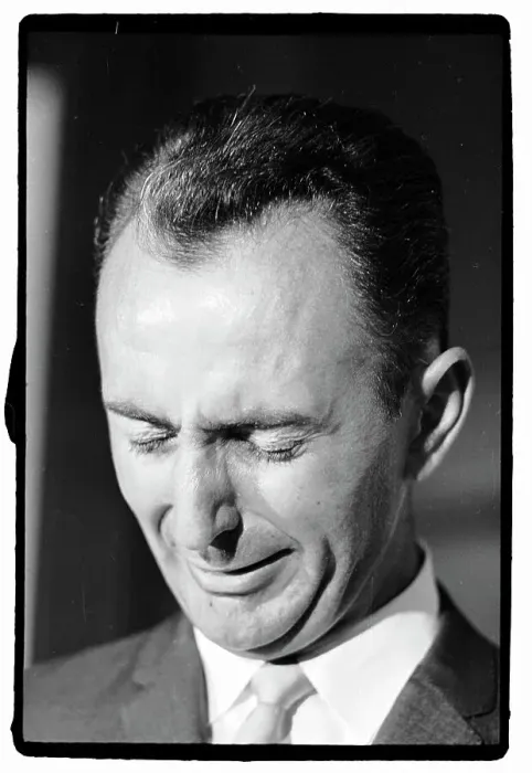 Framed Print : Bob Cousy Crying at News Conference Framed Print : Bob Cousy Crying at News Conference