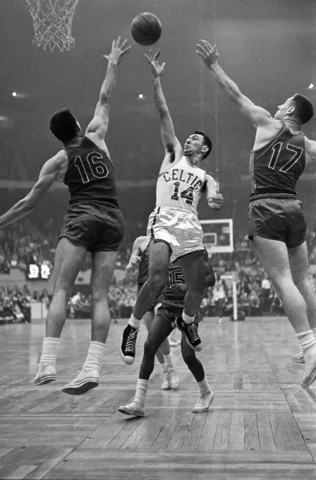 Framed Print : Bob Cousy Shoots Framed Print : Bob Cousy Shoots