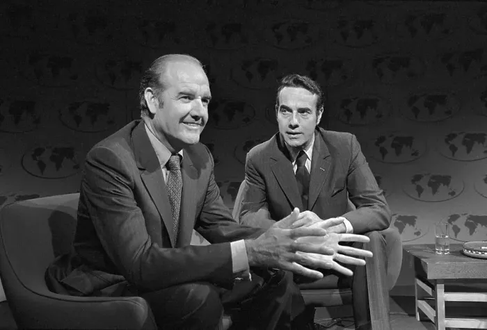 Framed Print : Bob Dole and George McGovern Discussing Proposal Framed Print : Bob Dole and George McGovern Discussing Proposal