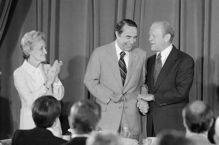 Framed Print : Bob Dole and Gerald Ford Holding Hands Framed Print : Bob Dole and Gerald Ford Holding Hands