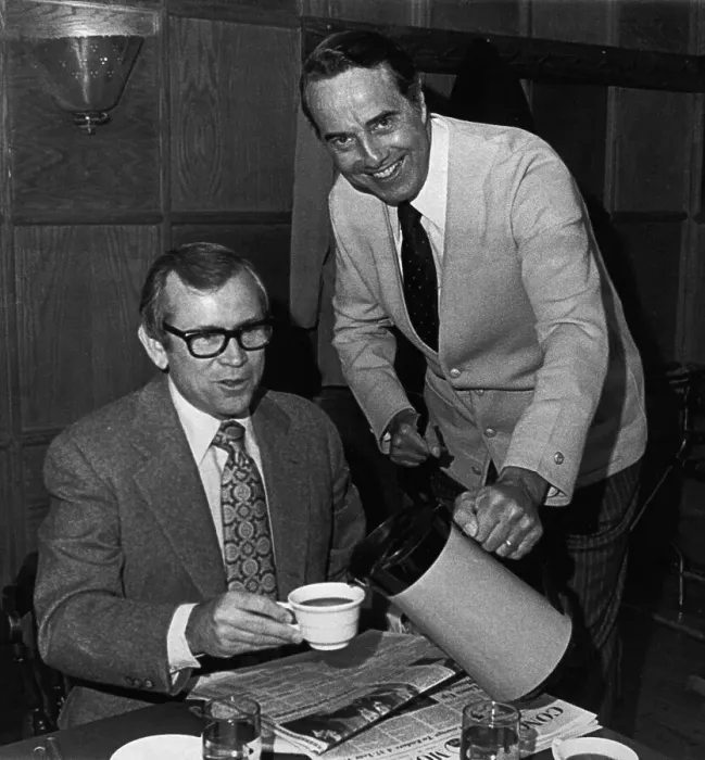 Framed Print : Bob Dole Pouring Coffee
