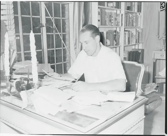 Framed Print : Bob Feller Answering Fan Mail