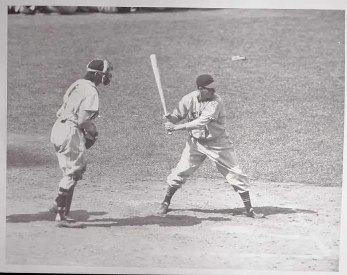 Framed Print : Bob Feller Batting Framed Print : Bob Feller Batting