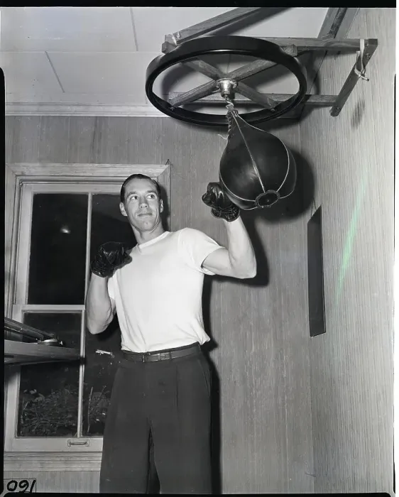 Framed Print : Bob Feller Boxing W / Punching Bag Framed Print : Bob Feller Boxing W / Punching Bag