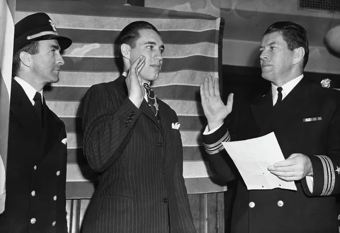 Framed Print : Bob Feller Taking Military Oath Framed Print : Bob Feller Taking Military Oath