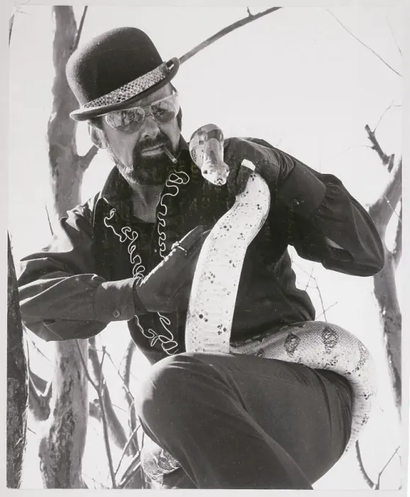 Framed Print : Bob Fosse with Snake Framed Print : Bob Fosse with Snake