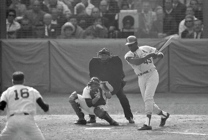 Framed Print : Bob Gibson Batting - Action Shot