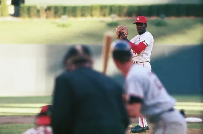 Framed Print : Bob Gibson in Game Play Framed Print : Bob Gibson in Game Play