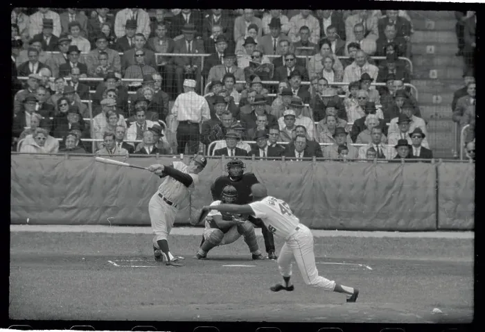Framed Print : Bob Gibson Pitching to Roger Maris During Baseball Game Framed Print : Bob Gibson Pitching to Roger Maris During Baseball Game