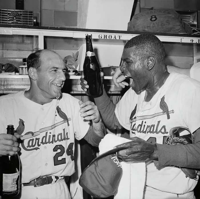 Framed Print : Bob Gibson Pouring Champagne On Head Framed Print : Bob Gibson Pouring Champagne On Head