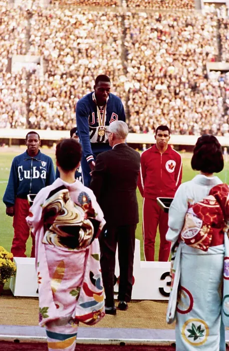 Framed Print : Bob Hayes Standing on Winners Podium Framed Print : Bob Hayes Standing on Winners Podium