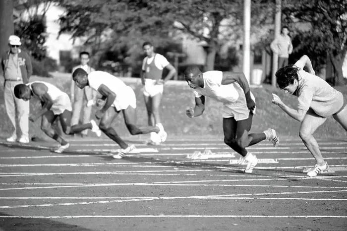 Framed Print : Bob Hayes Training at Olympics Framed Print : Bob Hayes Training at Olympics