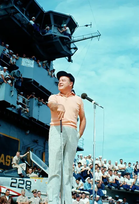Framed Print : Bob Hope Performing for Troops Near Microphone Framed Print : Bob Hope Performing for Troops Near Microphone