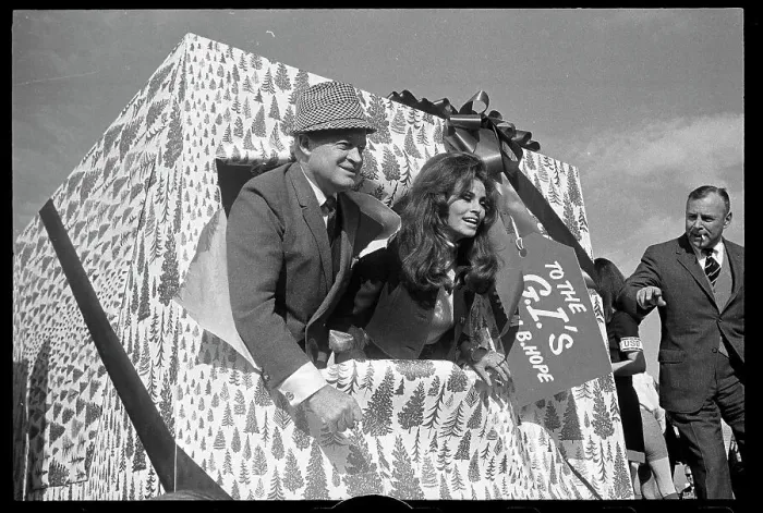 Framed Print : Bob Hope and Raquel Welch Break Through Framed Print : Bob Hope and Raquel Welch Break Through