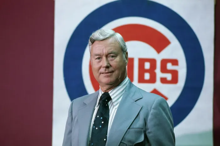Framed Print : Bob Kennedy Posing in Front of Cubs Sign Framed Print : Bob Kennedy Posing in Front of Cubs Sign