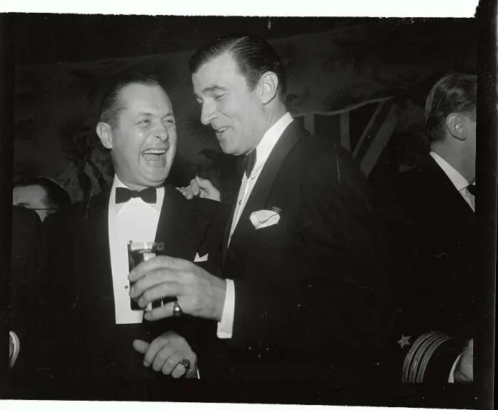 Framed Print : Bob Montgomery Laughing with Walter Pidgeon Framed Print : Bob Montgomery Laughing with Walter Pidgeon
