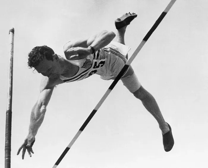 Framed Print : Bob Richards Going Over Pole Vault Framed Print : Bob Richards Going Over Pole Vault