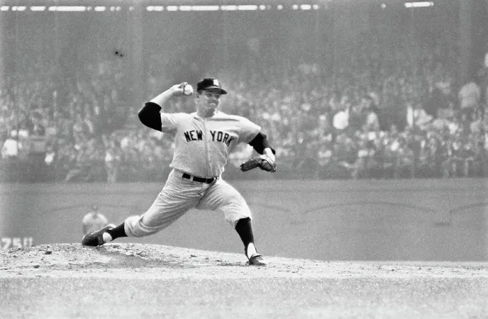 Framed Print : Bob Turley Pitching - Yankees Vs Pirates Framed Print : Bob Turley Pitching - Yankees Vs Pirates