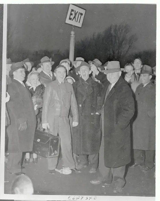 Framed Print : Bob Zuppke Standing Outside with Onlookers Framed Print : Bob Zuppke Standing Outside with Onlookers