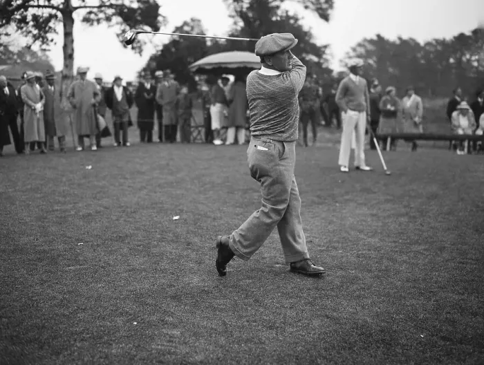 Framed Print : Bobby Cruickshank Tees Off in Masters
