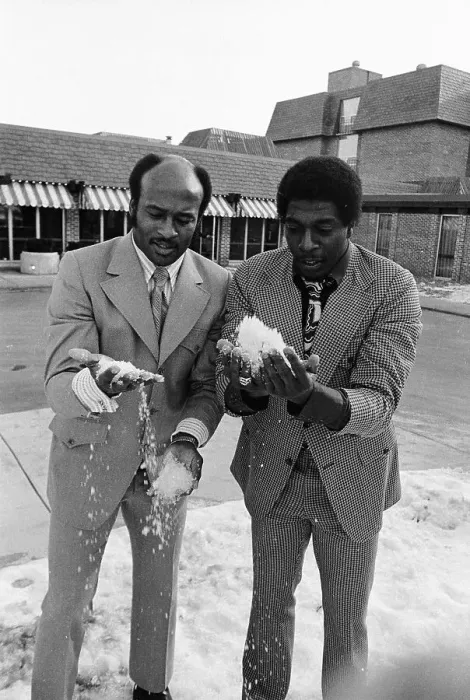 Framed Print : Bobby Hayes and Teammate Playing With Snow Framed Print : Bobby Hayes and Teammate Playing With Snow