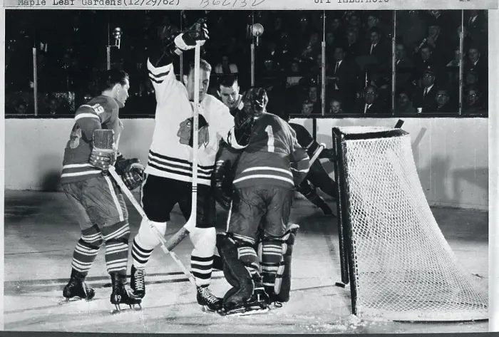 Framed Print : Bobby Hull Trying to Score in Game Framed Print : Bobby Hull Trying to Score in Game