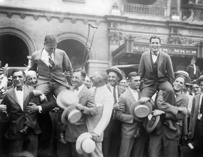 Framed Print : Bobby Jones Celebrating Win