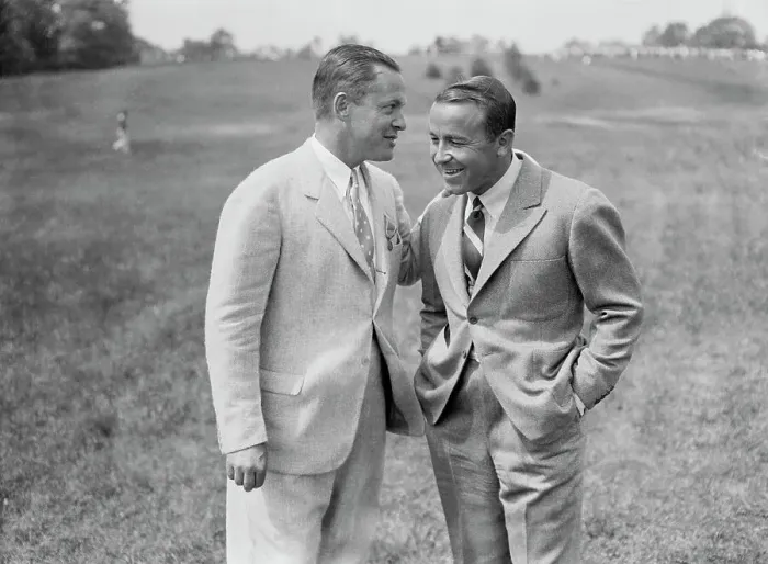 Framed Print : Bobby Jones Chatting with Gene Sarazen Framed Print : Bobby Jones Chatting with Gene Sarazen