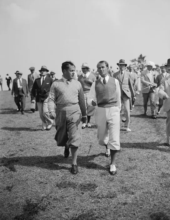 Framed Print : Bobby Jones and Paul Runyon at the Masters Tournament Framed Print : Bobby Jones and Paul Runyon at the Masters Tournament