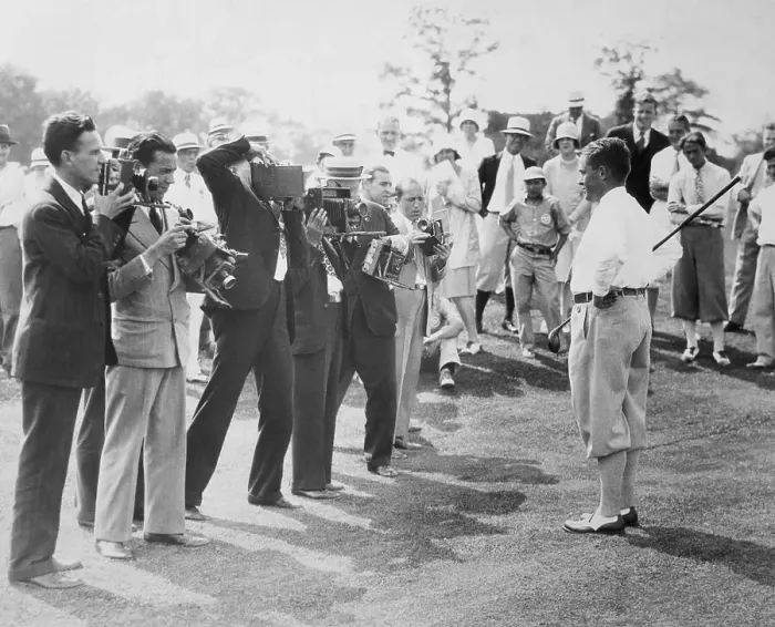 Framed Print : Bobby Jones Posing on the Golf Course Framed Print : Bobby Jones Posing on the Golf Course