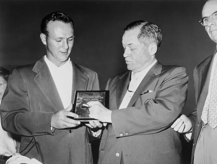 Framed Print : Bobby Jones Presenting Masters Plaque to Arnold Palmer Framed Print : Bobby Jones Presenting Masters Plaque to Arnold Palmer