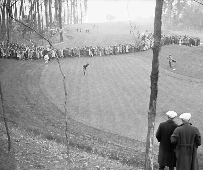 Framed Print : Bobby Jones Putting on First Green