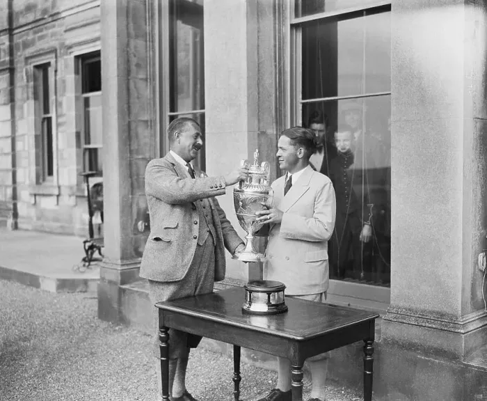 Framed Print : Bobby Jones Receiving British Amateur Golf Championship Cup Framed Print : Bobby Jones Receiving British Amateur Golf Championship Cup