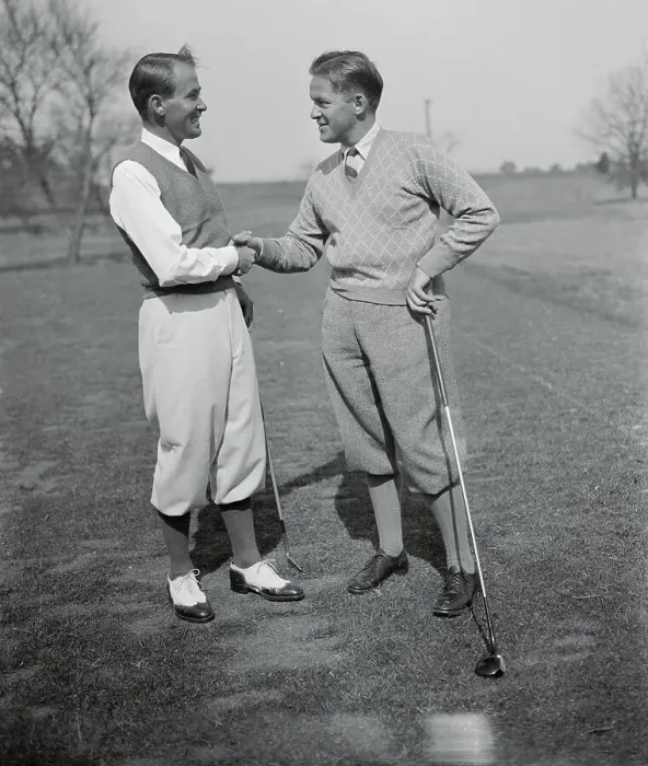 Framed Print : Bobby Jones Shaking Hands with Paul Runyan Framed Print : Bobby Jones Shaking Hands with Paul Runyan