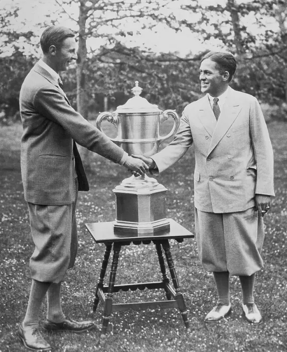 Framed Print : Bobby Jones Shaking Hands with Roger Wethered Framed Print : Bobby Jones Shaking Hands with Roger Wethered