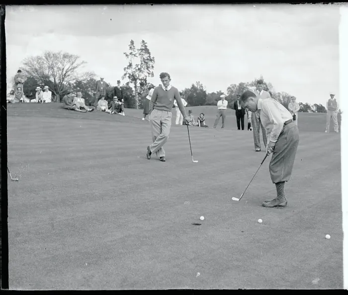 Framed Print : Bobby Jones Sinking a Putt Framed Print : Bobby Jones Sinking a Putt
