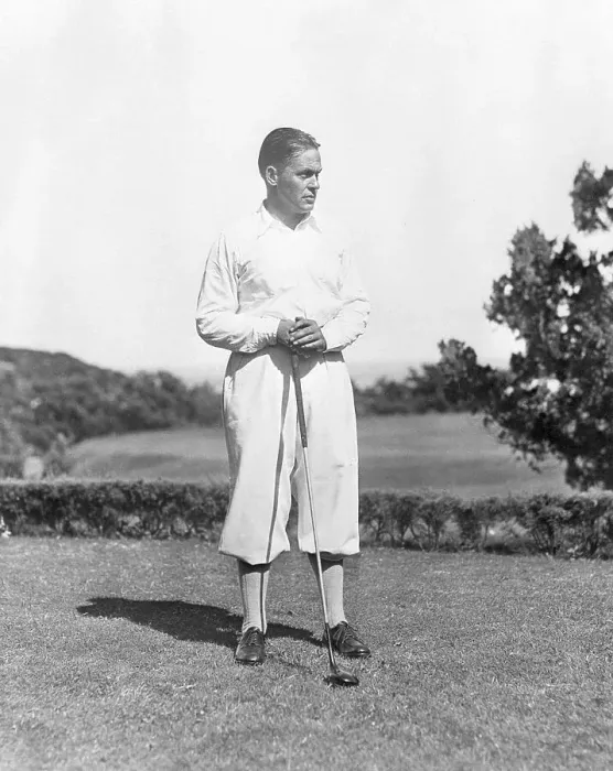 Framed Print : Bobby Jones Standing on Golf Course Framed Print : Bobby Jones Standing on Golf Course