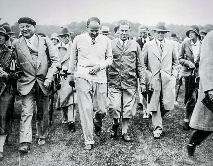 Framed Print : Bobby Jones Walking with Colleagues Framed Print : Bobby Jones Walking with Colleagues