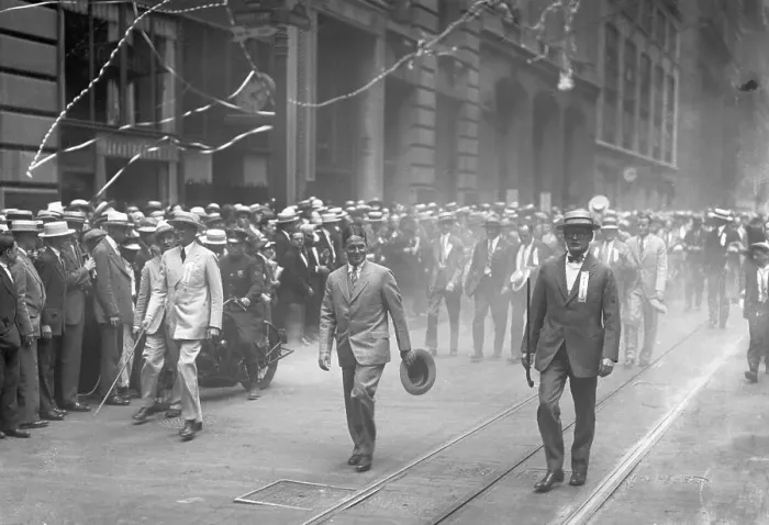 Framed Print : Bobby Jones Walking with Crowd Framed Print : Bobby Jones Walking with Crowd
