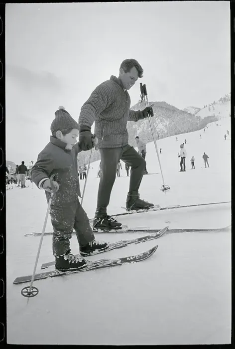 Framed Print : Bobby Kennedy Skiing with John Kennedy Jr Framed Print : Bobby Kennedy Skiing with John Kennedy Jr