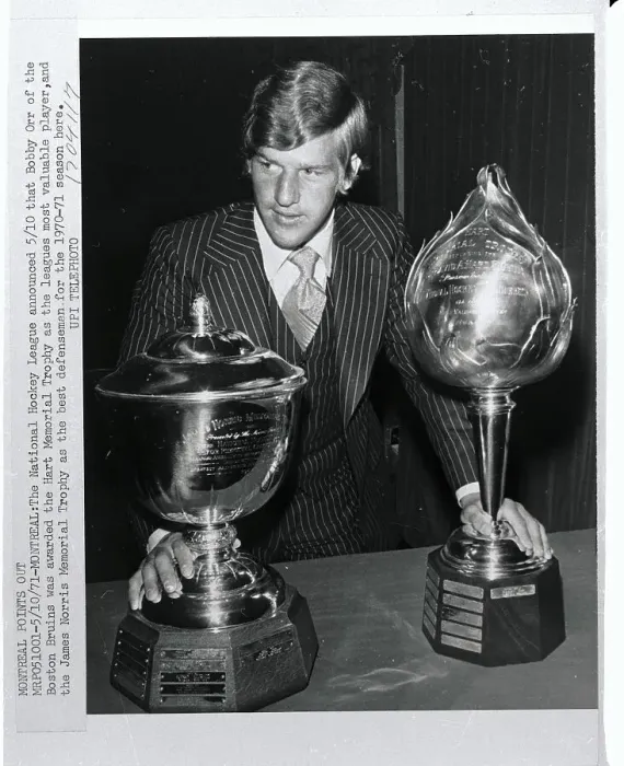 Framed Print : Bobby Orr With Trophies Framed Print : Bobby Orr With Trophies