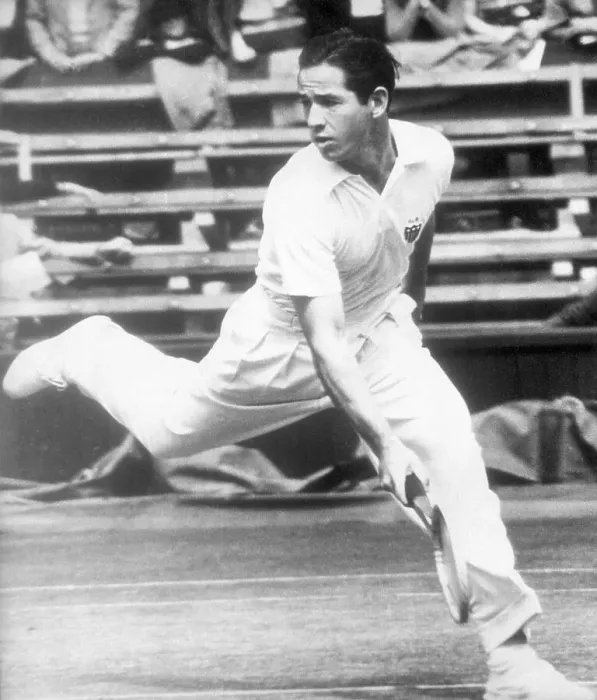 Framed Print : Bobby Riggs in Action at Wimbledon Framed Print : Bobby Riggs in Action at Wimbledon