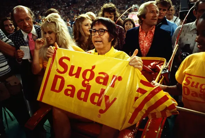 Framed Print : Bobby Riggs Carried onto Tennis Court Framed Print : Bobby Riggs Carried onto Tennis Court