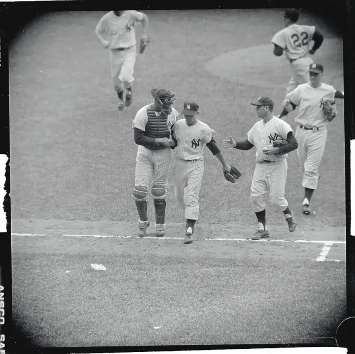 Framed Print : Bobby Shantz, Center, Receiving Congratulations