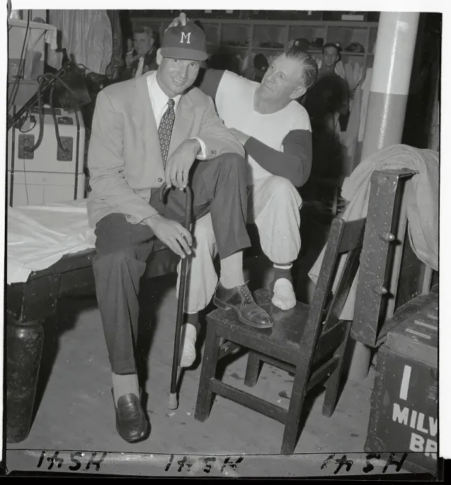 Framed Print : Bobby Thomson with Charlie Grimm Framed Print : Bobby Thomson with Charlie Grimm