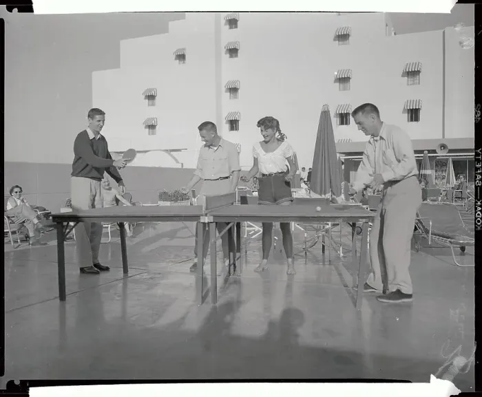 Framed Print : Bobby Thomson and Friends Playing Ping Pong Framed Print : Bobby Thomson and Friends Playing Ping Pong