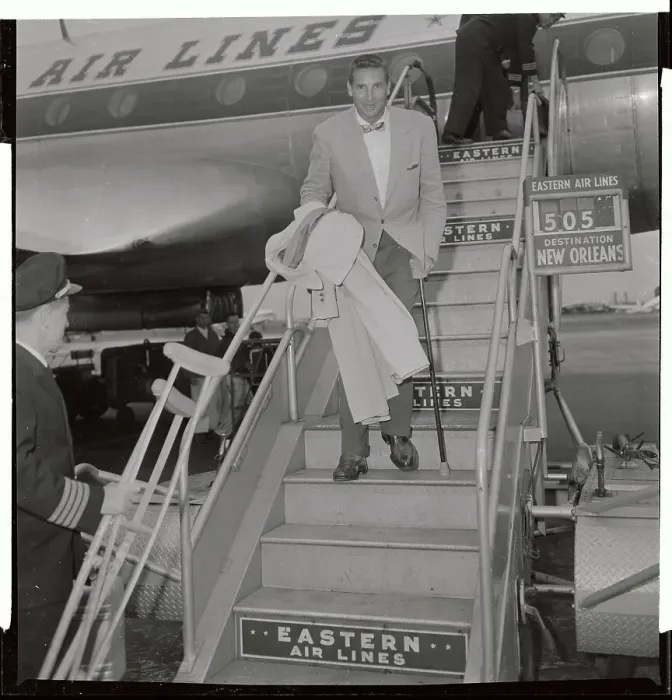 Framed Print : Bobby Thomson Leaving Plane Framed Print : Bobby Thomson Leaving Plane